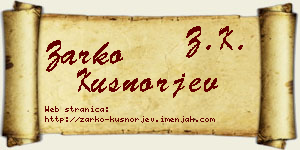 Žarko Kušnorjev vizit kartica